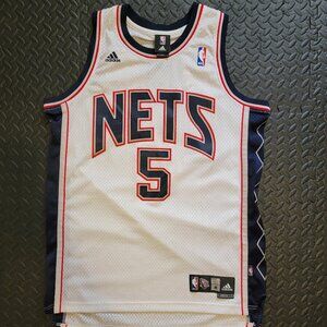 New Jersey Nets Home White Jersey, Jason Kidd #5, Adidas Swingman, Medium, NWT